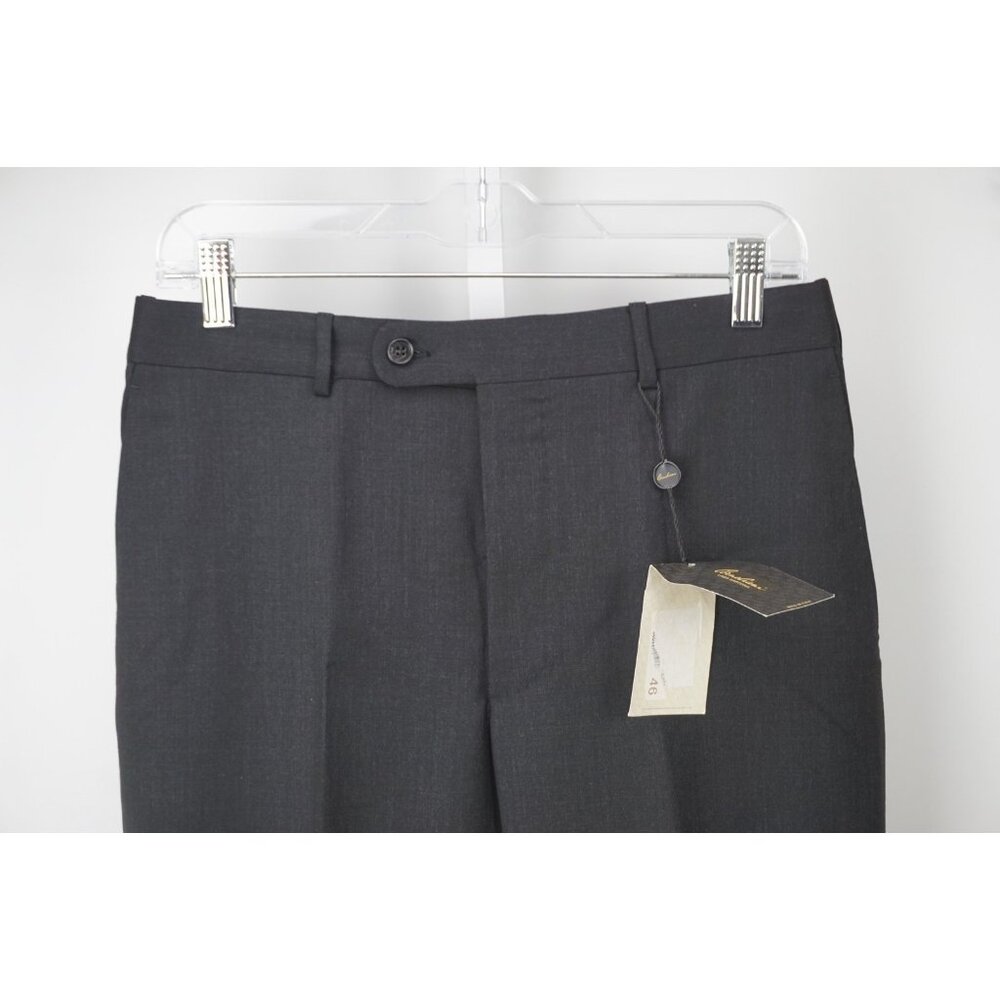 Corneliani Master Charcoal Gray 100% Wool Dress Pants Sz 46 NEW